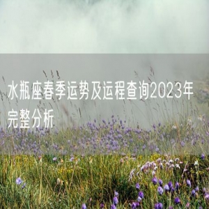 水瓶座春季运势及运程查询2023年  完整分析