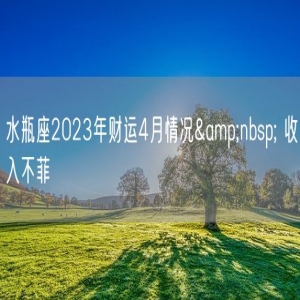 水瓶座2023年财运4月情况&nbsp; 收入不菲    
