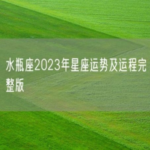 水瓶座2023年星座运势及运程完整版