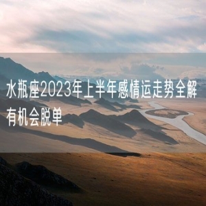 水瓶座2023年上半年感情运走势全解 有机会脱单