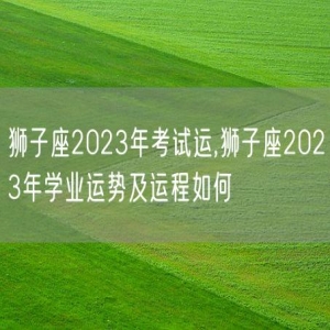 狮子座2023年考试运,狮子座2023年学业运势及运程如何