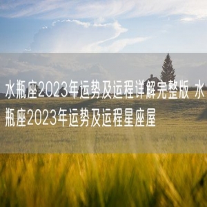 水瓶座2023年运势及运程详解完整版 水瓶座2023年运势及运程星座屋 
