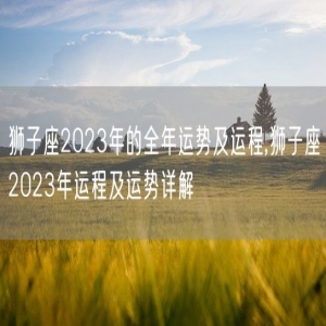 狮子座2023年的全年运势及运程,狮子座2023年运程及运势详解