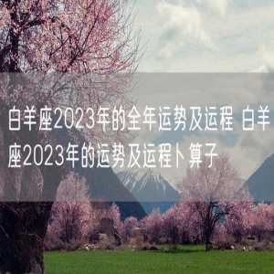 白羊座2023年的全年运势及运程 白羊座2023年的运势及运程卜算子 