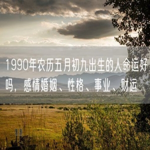1990年农历五月初九出生的人命运好吗，感情婚姻、性格、事业、财运