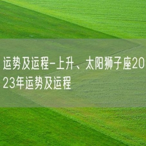 运势及运程-上升、太阳狮子座2023年运势及运程