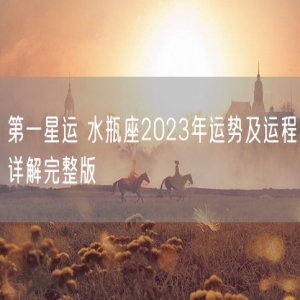 第一星运 水瓶座2023年运势及运程详解完整版