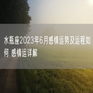 水瓶座2023年6月感情运势及运程如何 感情运详解