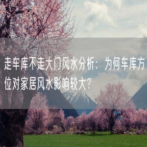 走车库不走大门风水分析：为何车库方位对家居风水影响较大？
