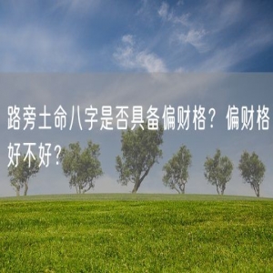 路旁土命八字是否具备偏财格？偏财格好不好？