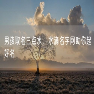 男孩取名三点水，水滴名字网助你起好名