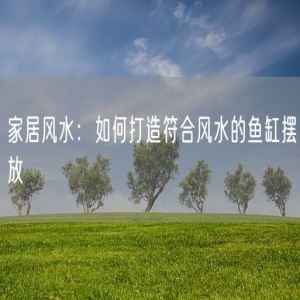 家居风水：如何打造符合风水的鱼缸摆放