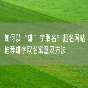 如何以“雄”字取名？起名网站推荐雄字取名寓意及方法