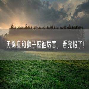 天蝎座和狮子座谁厉害，看完服了！