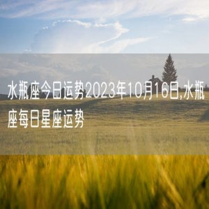 水瓶座今日运势2023年10月16日,水瓶座每日星座运势