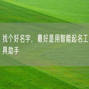 找个好名字，最好是用智能起名工具助手