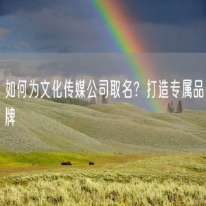 如何为文化传媒公司取名？打造专属品牌