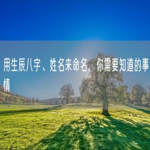 用生辰八字、姓名来命名，你需要知道的事情