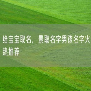 给宝宝取名，景取名字男孩名字火热推荐