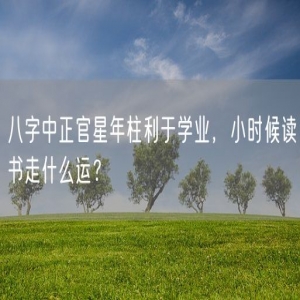 八字中正官星年柱利于学业，小时候读书走什么运？