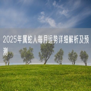 2025年属蛇人每月运势详细解析及预测