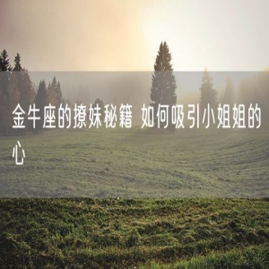 金牛座的撩妹秘籍 如何吸引小姐姐的心