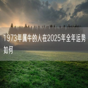 1973年属牛的人在2025年全年运势如何