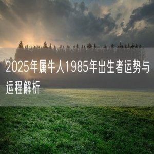 2025年属牛人1985年出生者运势与运程解析
