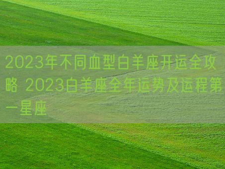 2023年不同血型白羊座开运全攻略 2023白羊座全年运势及运程第一星座(图1)