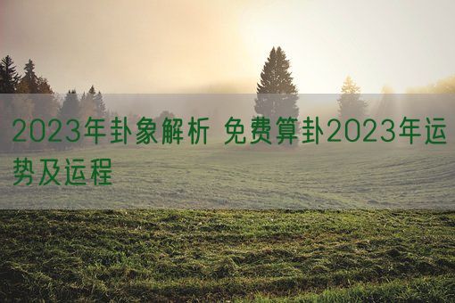 2023年卦象解析 免费算卦2023年运势及运程(图1)