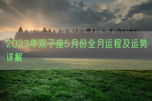 2023年双子座5月份全月运程及运势详解(图1) 2023年双子座5月份全月运程及运势详解(图1)