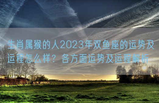 生肖属猴的人2023年双鱼座的运势及运程怎么样？各方面运势及运程解析(图1)