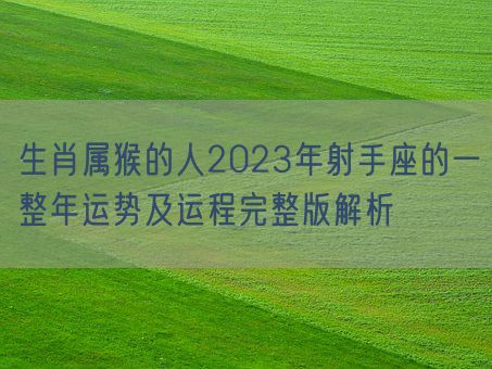 生肖属猴的人2023年射手座的一整年运势及运程完整版解析(图1)