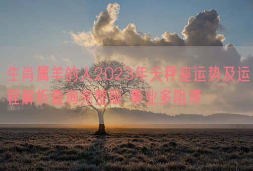 生肖属羊的人2023年天秤座运势及运程解析查询完整版 事业多阻滞(图1)