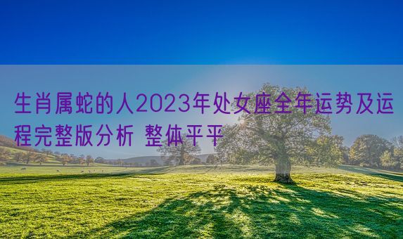 生肖属蛇的人2023年处女座全年运势及运程完整版分析 整体平平(图1) 生肖属蛇的人2023年处女座全年运势及运程完整版分析 整体平平(图1)