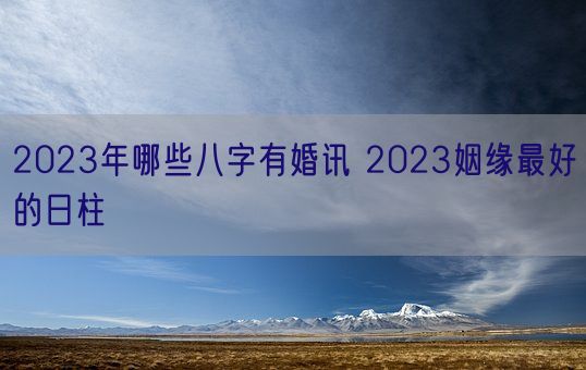 2023年哪些八字有婚讯 2023姻缘最好的日柱(图1)