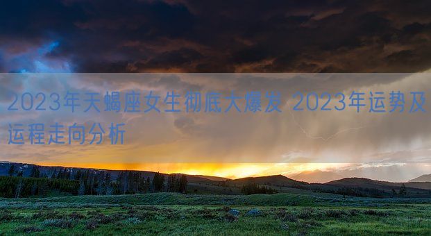 2023年天蝎座女生彻底大爆发 2023年运势及运程走向分析(图1)