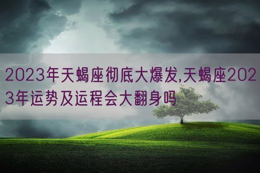 2023年天蝎座彻底大爆发,天蝎座2023年运势及运程会大翻身吗(图1)