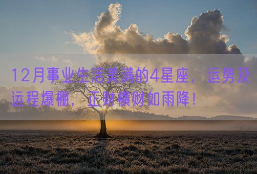 12月事业生活美满的4星座，运势及运程爆棚，正财横财如雨降！(图1)