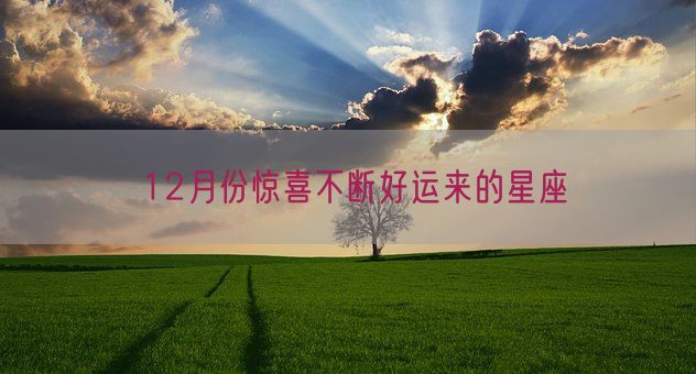 12月份惊喜不断好运来的星座(图1)