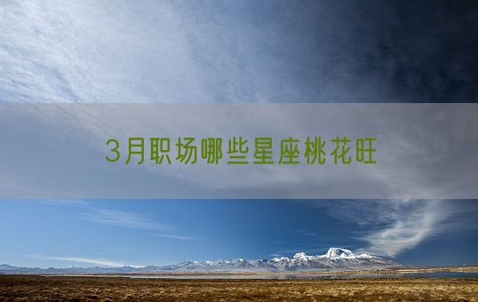 3月职场哪些星座桃花旺(图1)