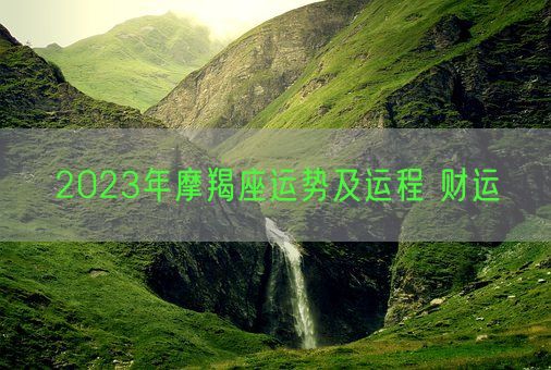 2023年摩羯座运势及运程 财运 (图1)