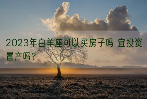 2023年白羊座可以买房子吗 宜投资置产吗？(图1)