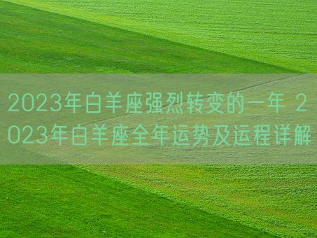 2023年白羊座强烈转变的一年 2023年白羊座全年运势及运程详解(图1)