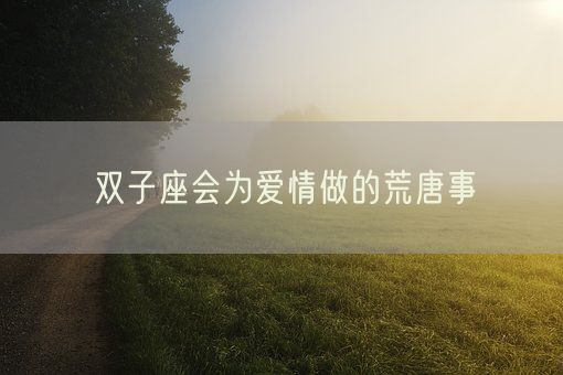 双子座会为爱情做的荒唐事(图1)