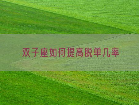 双子座如何提高脱单几率(图1)