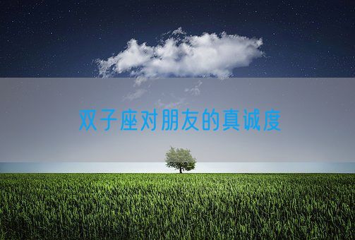 双子座对朋友的真诚度(图1) 双子座对朋友的真诚度(图1)