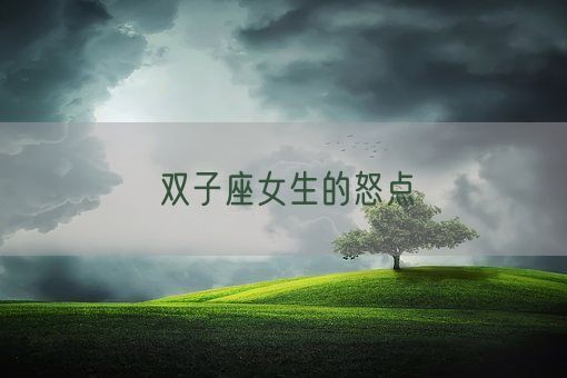 双子座女生的怒点(图1) 双子座女生的怒点(图1)