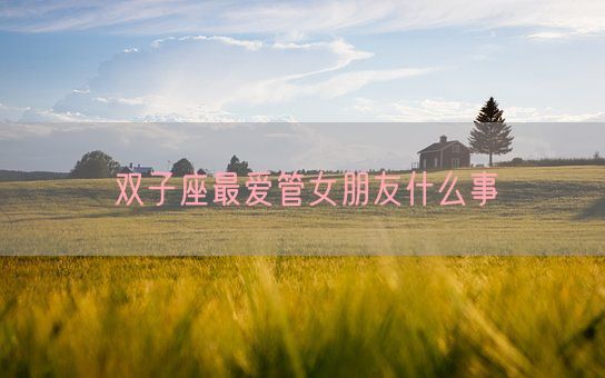 双子座最爱管女朋友什么事(图1) 双子座最爱管女朋友什么事(图1)