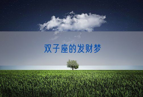 双子座的发财梦(图1) 双子座的发财梦(图1)